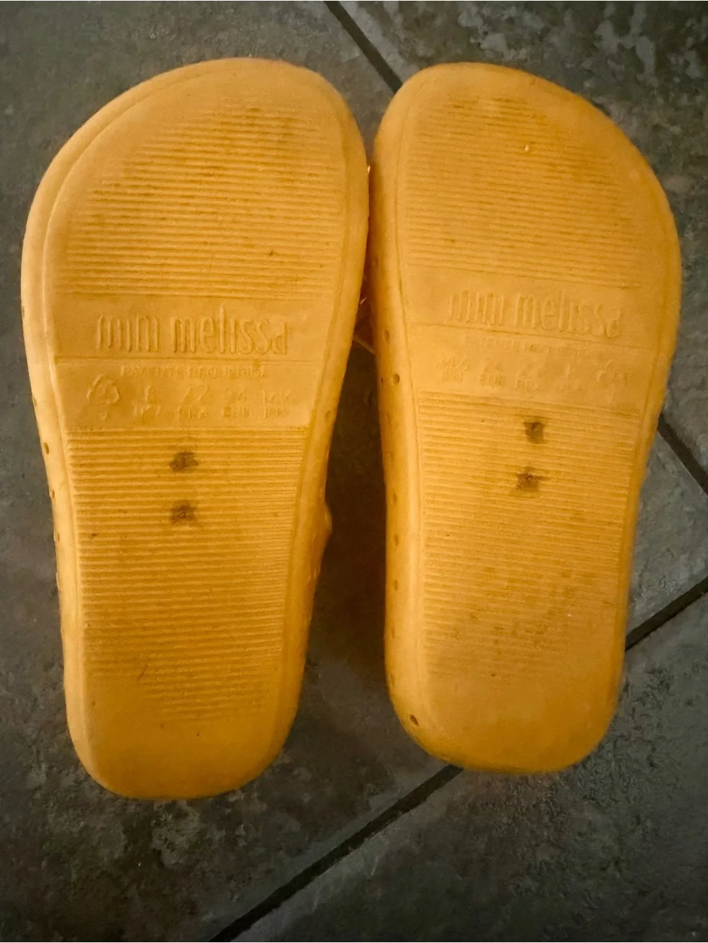 Mini Melissa Yellow Jelly Mary Jane Banana Sandals